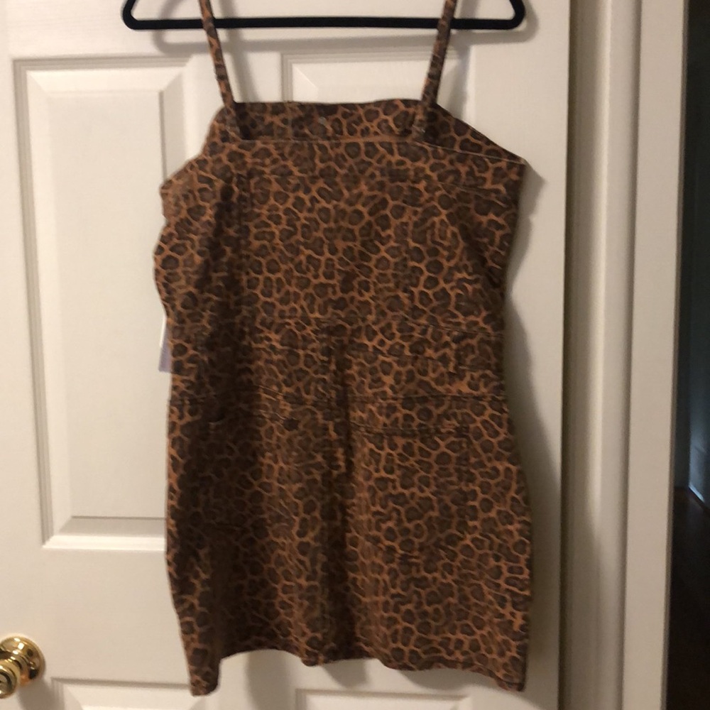 *LAST CALL* Tinseltown Juniors' Animal-Print Denim Mini Dress - Size L NEW - Picture 7 of 8